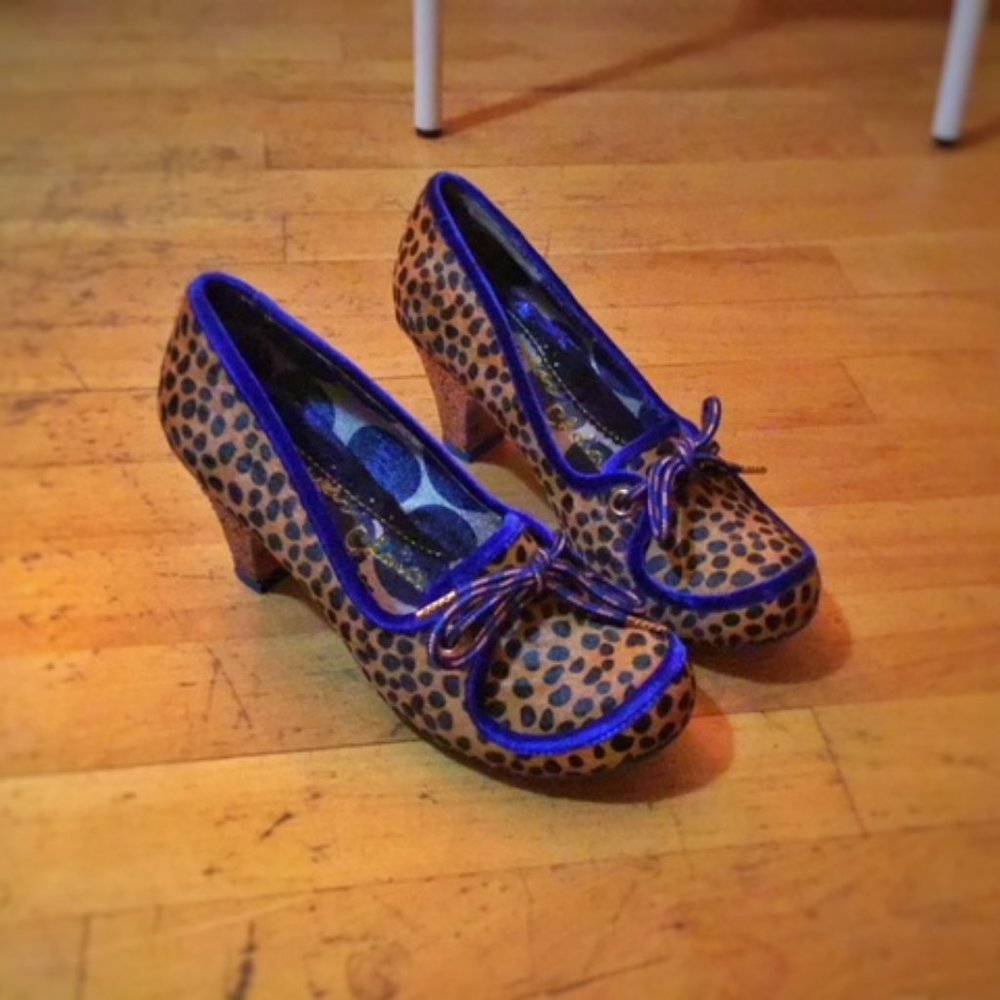 Irregular Choice leoppard sparkling high heels size 6.5/37